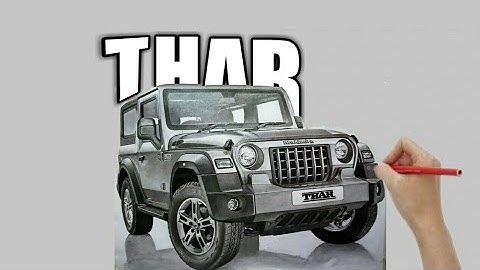 How to draw Mahindra Thar step by step for beginners | how to draw Mahindra Roxor off-road vehicle?