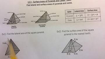 Geometry - 12.3 Surface Areas of Pyramids & Cones
