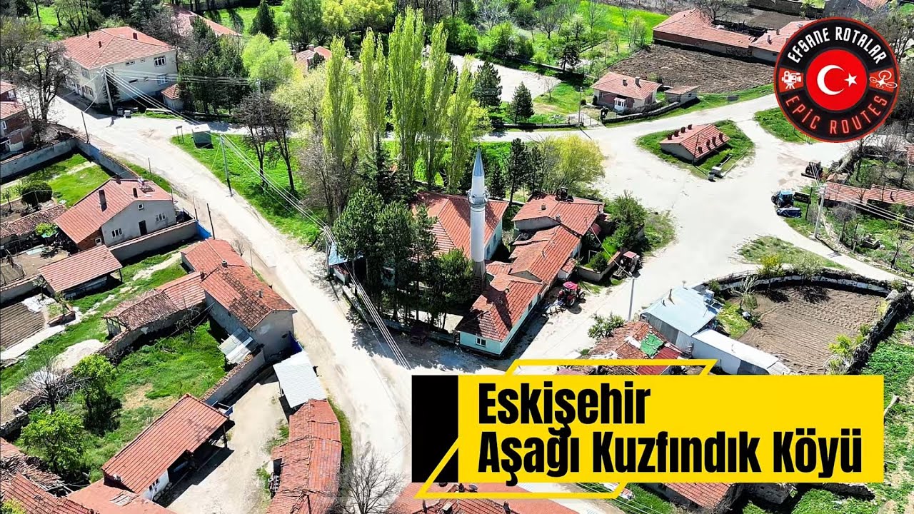 İlkbaharın gelişi Eskişehir Kuzfındık Köyü Dron görüntüsü 