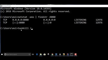 Kill Process running on port 8080 on windows