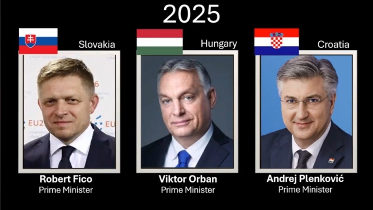 The leaders of Slovakia , Hungary, and Croatia , every year (1914 - 2025)