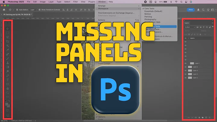 Photoshop Toolbar Missing, Options Bar & Panels in Photoshop – Quick & Easy Solution!  🅿️