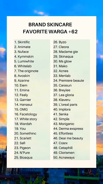 Info Brand Skincare Terbaik Pilihan Warga 62