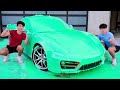 Slime prank on twin brothers car