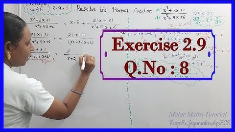 TN 11th Maths|Chapter-2|EXERCISE(பயிற்சி)-2.9 Q.no:8| #MalarMathsTutorial
