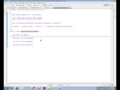 ECLIPSE How to generate HashCode and Equals methods