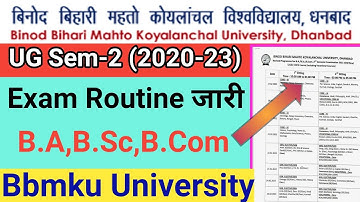 Bbmku UG Sem-2 (2020-23) || Exam Routine जारी || Bbmku Exam 2022