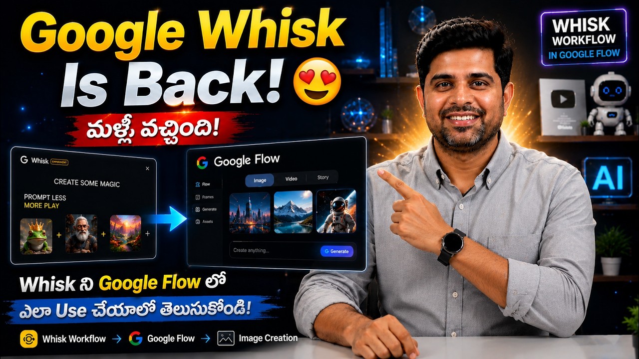 గూగుల్ Whisk బ్యాక్! 💥 Flow లో ఇలా వాడండి! - YouTube