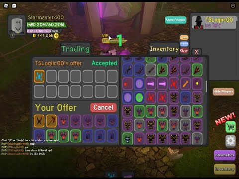 Dungeon Quest Trading For Volcanic Chambers LEG SPELL!