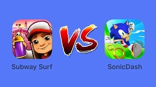 Subway Surfers versus Sonic Dash (iOS Gameplay, Walkthrough) screenshot 2