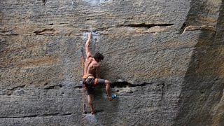 Dogleg 5.12a, Red River Gorge Ky Rock Climbing