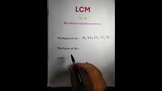 LCM ( Least Common Multiple) @ By listing multiples method #maths #gcsemaths #igcsemaths #Grade9