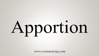 How To Say Apportion
