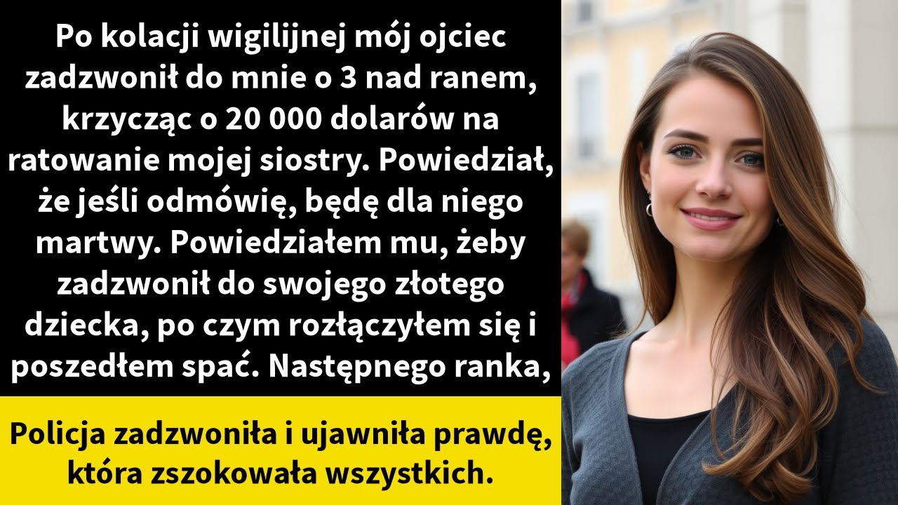Po kolacji wigilijnej mój ojciec zadzwonił do mnie o 3 nad ranem, krzycząc o 20 000 dolarów na