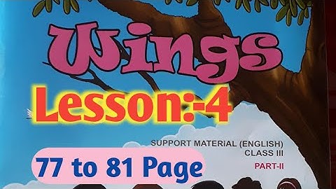 Class 3...Wings...Part 2.. Lesson 4...page 77 to 81 ...Self check... All activity  Solved