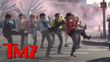BTS Stops Traffic with James Corden To Perform Hit "Dynamite"