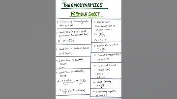 Thermodynamics | Formula Sheet | IIT-JEE | NEET | CUET | CBSE | Class -11 [ Physics ]🔥
