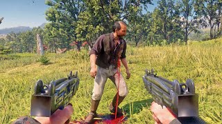 [4K] Modern Weapon Gameplay #9 (UZI, Service Rifle, Browning, Benelli...) - Red Dead Redemption 2