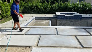 Slippery Cement Pool Deck Durable Non Slip Application