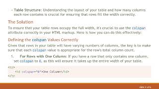 How to Fix the Table Row Width Issue in Your HTML Table