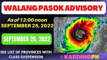 Walang Pasok Updates (September 26, 2022) Typhoon Karding