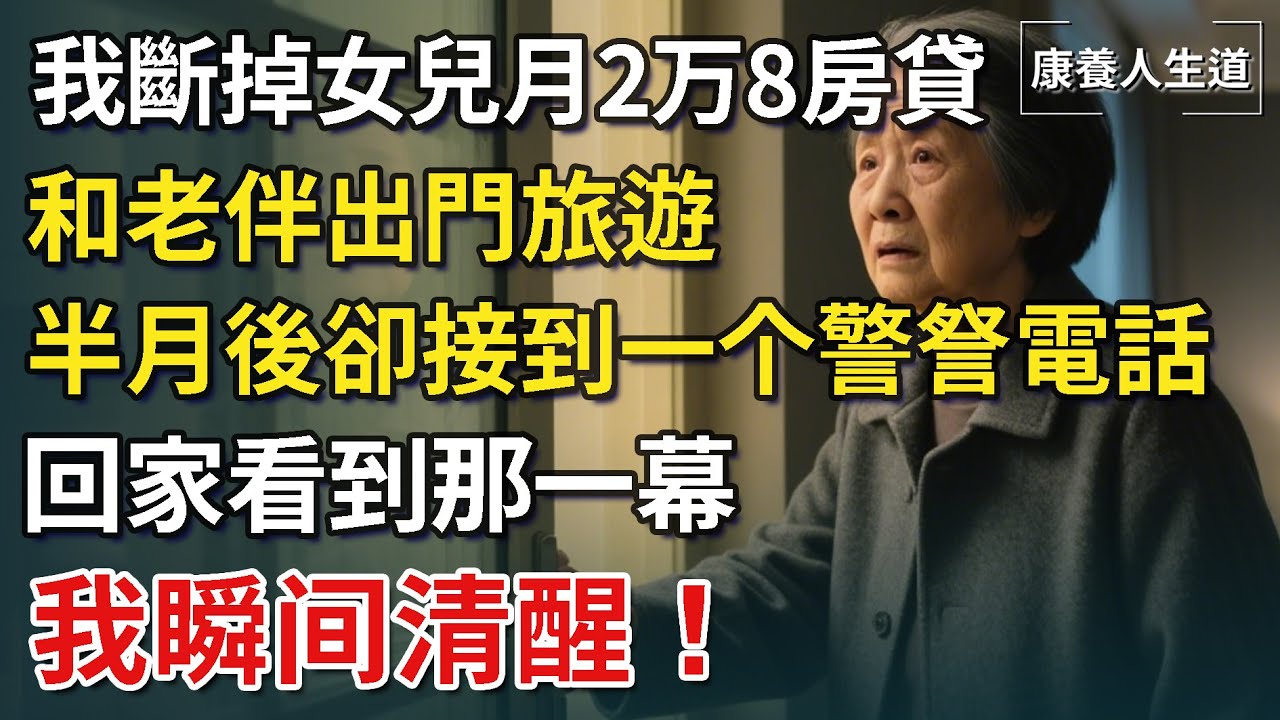我斷掉女兒月2万8房貸，和老伴出門旅遊，半月後卻接到一个警詧電話，回家看到那一幕，我瞬间清醒！【康養人生道】 #康養人生道 #上了年紀該明白的事 #養老 #聰明老人 #長壽秘密 #晚年幸福