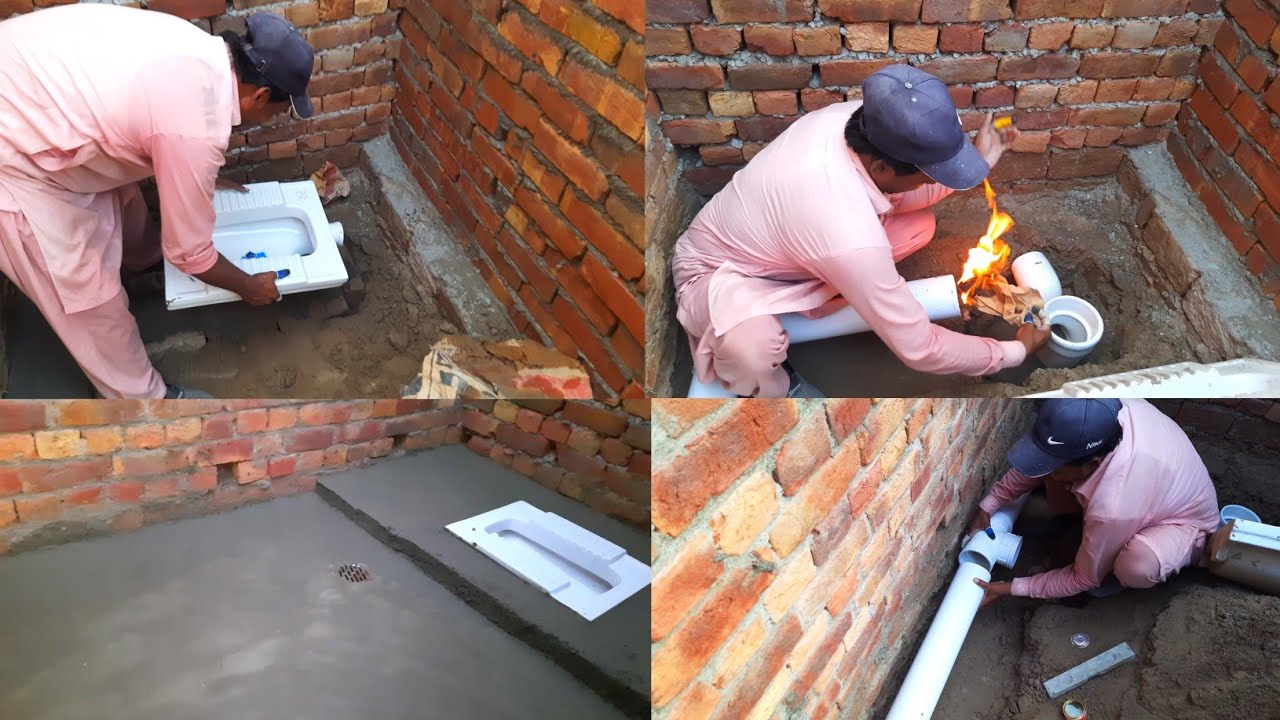how to toilet seat installation | pakistan house construction toilet seat fitting | sewerage system
