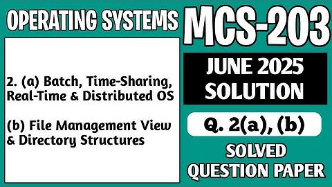 P4- 2(a), (b) | MCS203 June 25 Solution | MCS 203 Solved Question Paper | MCS203 Important Questions