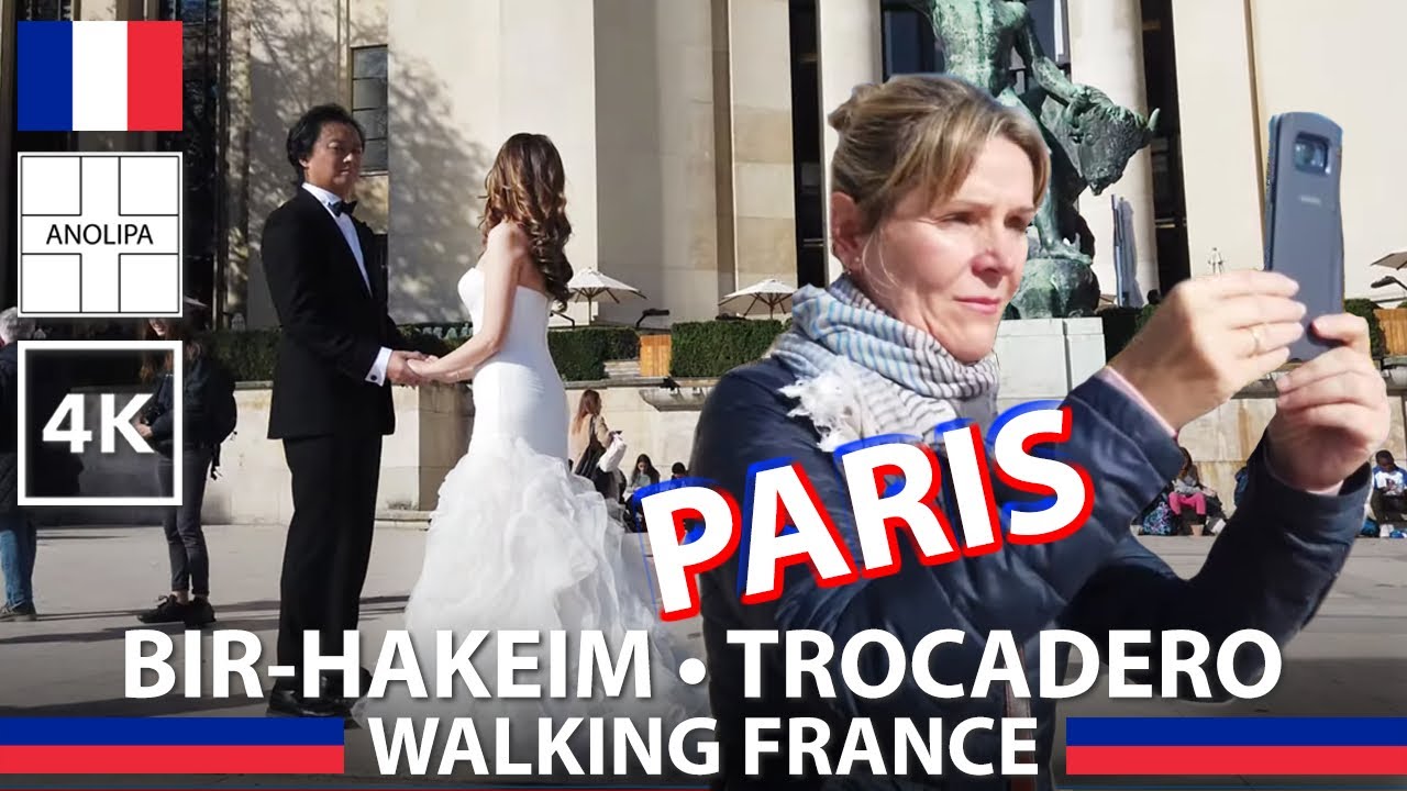Walking tour - PARIS  BIR-HAKEIM bridge toTROCADERO 4K
