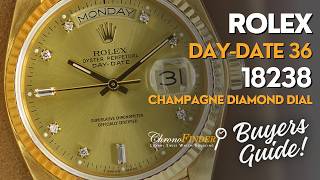 Rolex Day-Date 36mm 18238 Champagne Diamond Dial Review &amp; Buyers Guide | Chronofinder