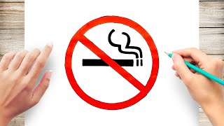 How To Draw No Smoking Sign