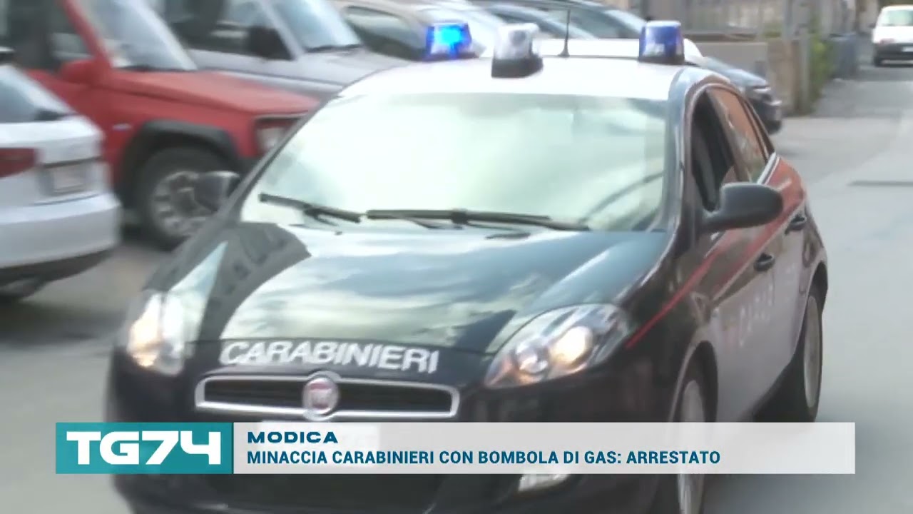 MODICA - MINACCIA CARABINIERI CON BOMBOLA DI GAS, ARRESTATO