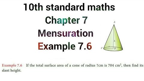 10th standard maths| chapter 7| Mensuration|Example 7.6|TN samacheer