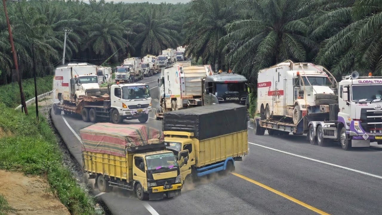 Detik Detik Truck Meluncur Kencang || Truk Amerika Digendong Truk Jepang Dan Eropa Di Bukit Kodok
