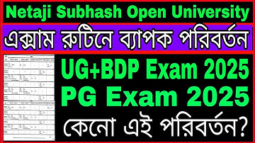 NSOU UG+BDP Exam Routine change 2025// NSOU PG Exam Routine change 2025