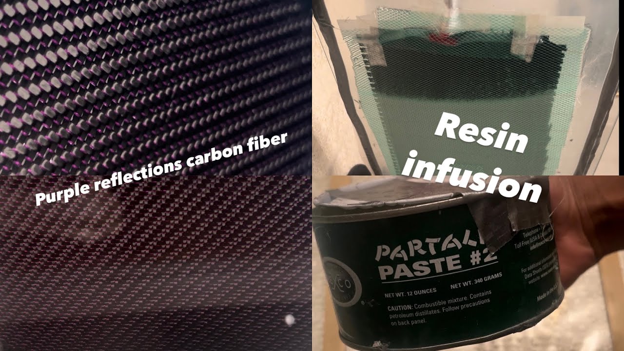 Manufacturing a purple reflections carbon fiber panel using the infusion process.