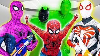 PRO 5 SUPERHERO TEAM || Hey Spider-Man , Go To Trainning Nerf Guns !!??( Mansion Battle ) | JENO