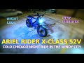 ARIEL RIDER X-CLASS 52V : CHICAGO WINTER NIGHT RIDE + LEDs &amp; NEW MIRRORS : ALL 4K POV (GOPRO HERO 9)