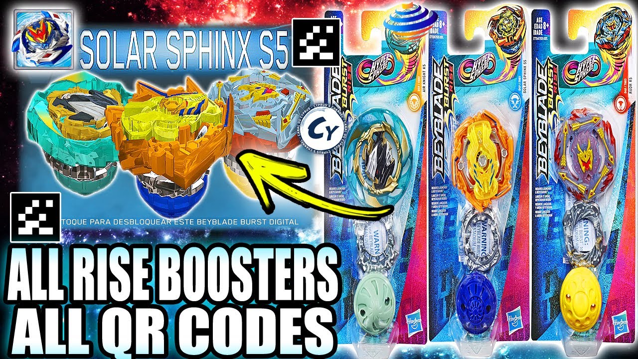 QR CODES SOLAR SPHINX S5 + BOOSTERS BEYBLADE BURST RISE ...