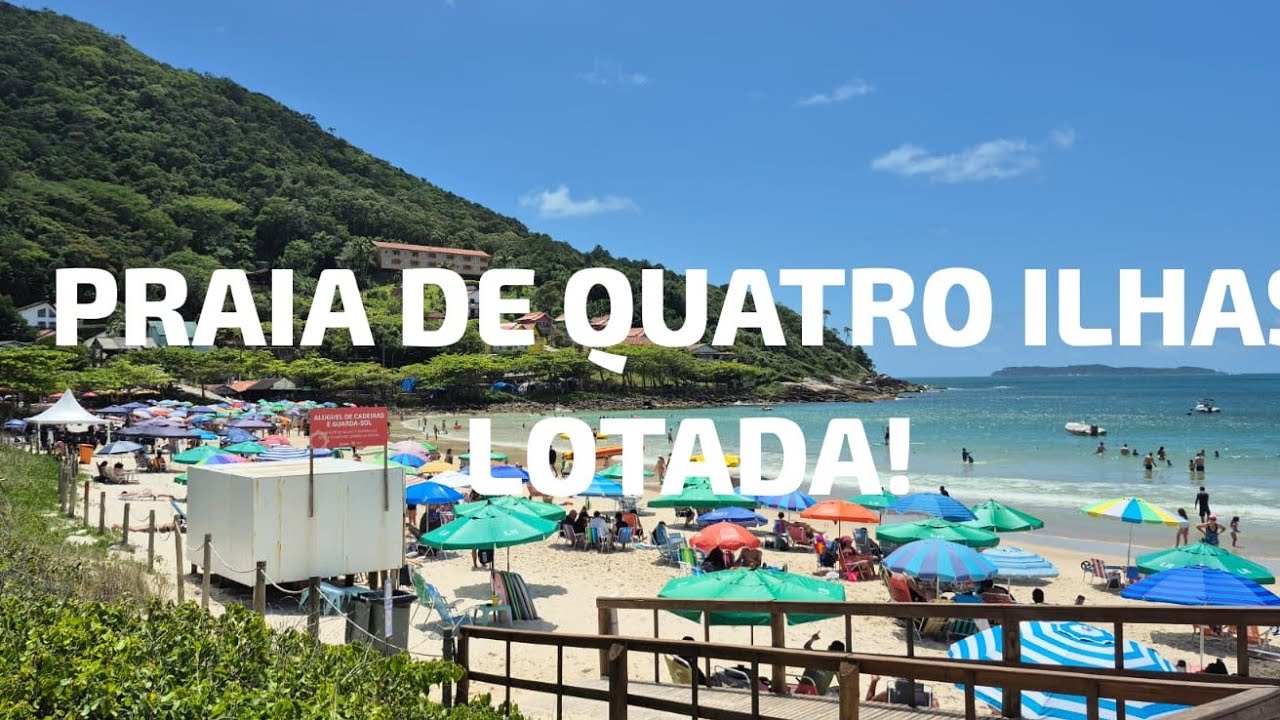 PRAIA DE QUATRO ILHAS LOTADA! COMO E A PRAIA MAIS BADALADA DE BOMBINHAS NO VERÃO
