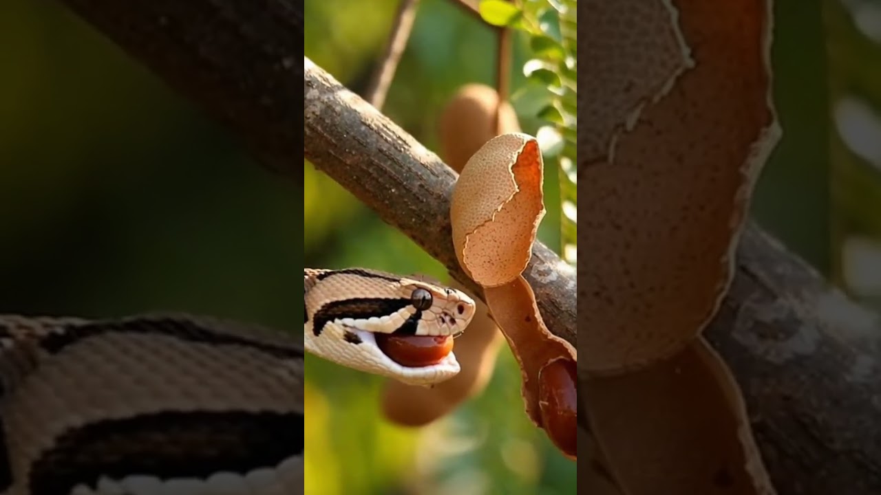 A big Russel viper snake is eating tamarind watch this rare moment 