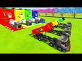 Colorful trucks - ALL COLORFUL VOLVO FMX DUMP TRUCK, SCANIA MIXER TRUCK TRANSPORTING TO GARAGE