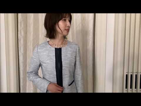 30代女性向けシフォンスカートスーツセットの動画！結婚式ワンピースならPourVous