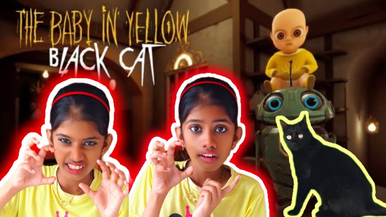 #TiyaKutty играла с #BabyInYellow, когда внезапно появился #BlackCat🐈‍⬛️ и очень испугался😱#Dange...