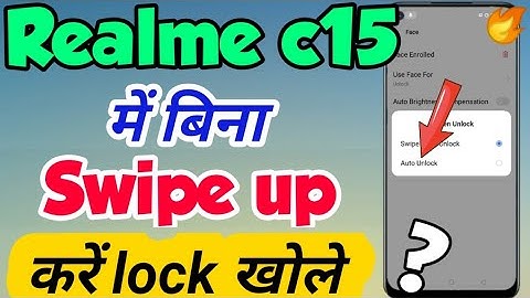 Realme c15 mein bina Swipe up kare lock kaise khole | Realme c15 Swipe Up Setting | Realme c15 Swipe