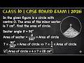 12. In the given figure is a circle with centre O... Find the area of circle | 10 board exam | 2026