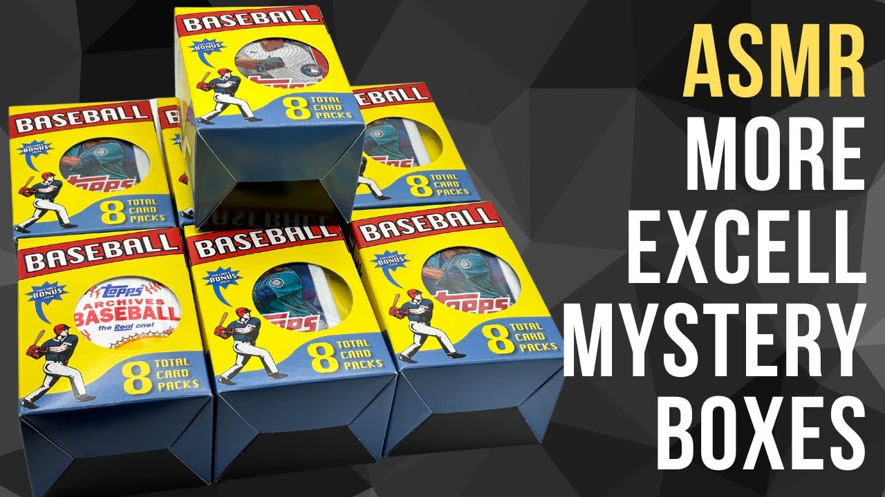 ASMR: Opening more Excell Baseball Card Repacks / whispering / gum chewing