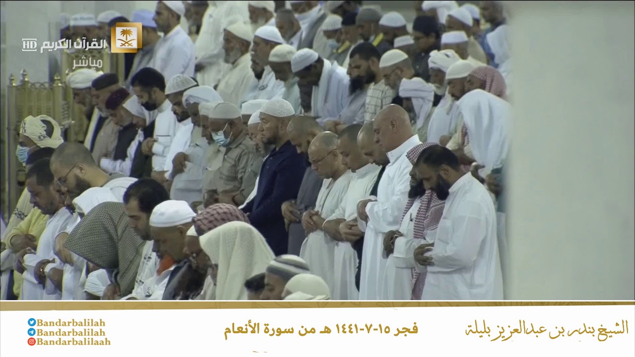 ترتيل هادئ عذب للشيخ بندر بليلة من سورة الأنعام ١٥-٧-١٤٤١ هـ