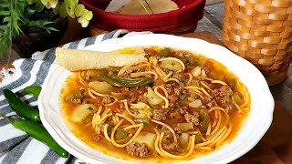 FIDEO WITH GROUND BEEF AND POTATOES // Sopa De Fideo Con Carne ❤