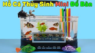 Hồ Cá Thủy Sinh Mini Thông Minh Để Bàn, Kèm Thác Nước Và Đèn Led Tuyệt Đẹp | Mở Hộp Mua Hàng Online